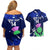 Custom Scotland Rugby Couples Matching Off Shoulder Short Dress and Hawaiian Shirt World Cup 2023 Go Scottish Thistle Grunge Style - Wonder Print Shop