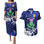 Custom Scotland Rugby Couples Matching Puletasi Dress and Hawaiian Shirt World Cup 2023 Go Scottish Thistle Grunge Style - Wonder Print Shop