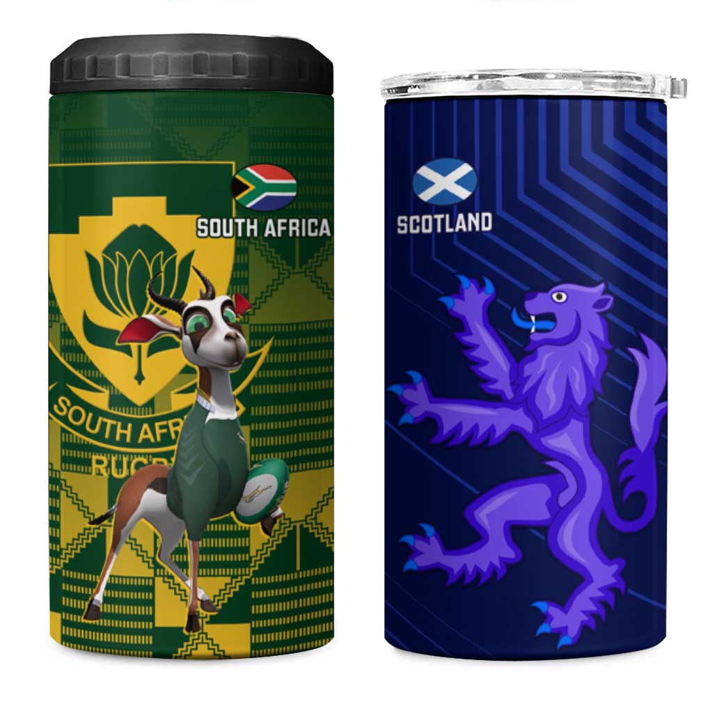 South Africa And Scotland Rugby 4 in 1 Can Cooler Tumbler Springboks Thistle Together - Wonder Print Shop