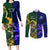 Custom South Africa And Scotland Rugby Couples Matching Long Sleeve Bodycon Dress and Long Sleeve Button Shirt Springboks Thistle Together - Wonder Print Shop