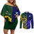 Custom South Africa And Scotland Rugby Couples Matching Off Shoulder Short Dress and Long Sleeve Button Shirt Springboks Thistle Together - Wonder Print Shop