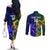 Custom South Africa And Scotland Rugby Couples Matching Off The Shoulder Long Sleeve Dress and Long Sleeve Button Shirt Springboks Thistle Together