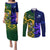 Custom South Africa And Scotland Rugby Couples Matching Puletasi and Long Sleeve Button Shirt Springboks Thistle Together - Wonder Print Shop