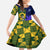 Custom South Africa And Scotland Rugby Family Matching Off The Shoulder Long Sleeve Dress and Hawaiian Shirt Springboks Thistle Together - Wonder Print Shop