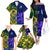 Custom South Africa And Scotland Rugby Family Matching Off The Shoulder Long Sleeve Dress and Hawaiian Shirt Springboks Thistle Together - Wonder Print Shop