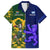 Custom South Africa And Scotland Rugby Family Matching Off The Shoulder Long Sleeve Dress and Hawaiian Shirt Springboks Thistle Together - Wonder Print Shop