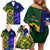 Custom South Africa And Scotland Rugby Family Matching Off Shoulder Short Dress and Hawaiian Shirt Springboks Thistle Together - Wonder Print Shop