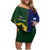 Custom South Africa And Scotland Rugby Family Matching Off Shoulder Short Dress and Hawaiian Shirt Springboks Thistle Together - Wonder Print Shop