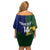 Custom South Africa And Scotland Rugby Family Matching Off Shoulder Short Dress and Hawaiian Shirt Springboks Thistle Together - Wonder Print Shop