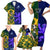 Custom South Africa And Scotland Rugby Family Matching Short Sleeve Bodycon Dress and Hawaiian Shirt Springboks Thistle Together - Wonder Print Shop