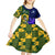 Custom South Africa And Scotland Rugby Kid Short Sleeve Dress Springboks Thistle Together - Wonder Print Shop