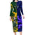 Custom South Africa And Scotland Rugby Long Sleeve Bodycon Dress Springboks Thistle Together - Wonder Print Shop