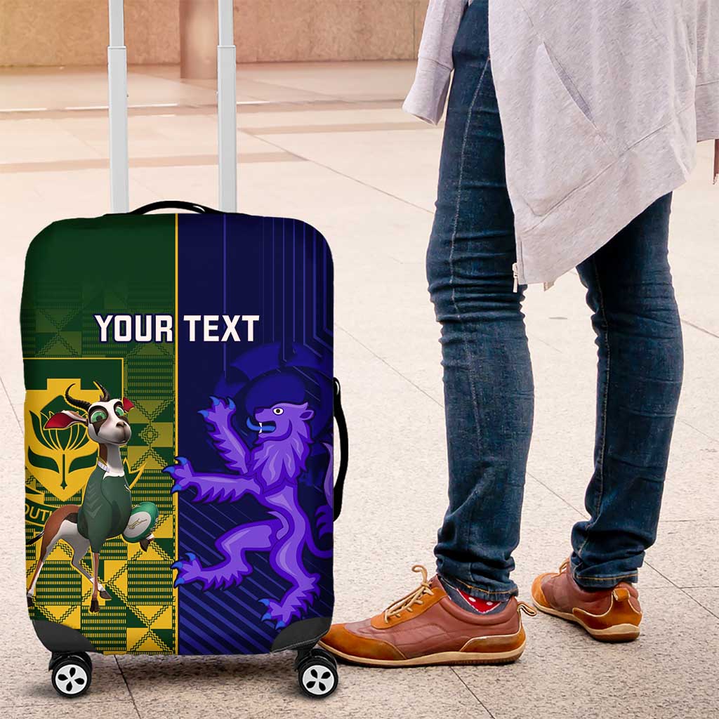 Custom South Africa And Scotland Rugby Luggage Cover Springboks Thistle Together - Wonder Print Shop