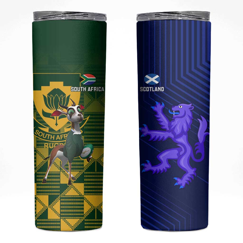 South Africa And Scotland Rugby Skinny Tumbler Springboks Thistle Together