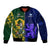 Custom South Africa And Scotland Rugby Sleeve Zip Bomber Jacket Springboks Thistle Together