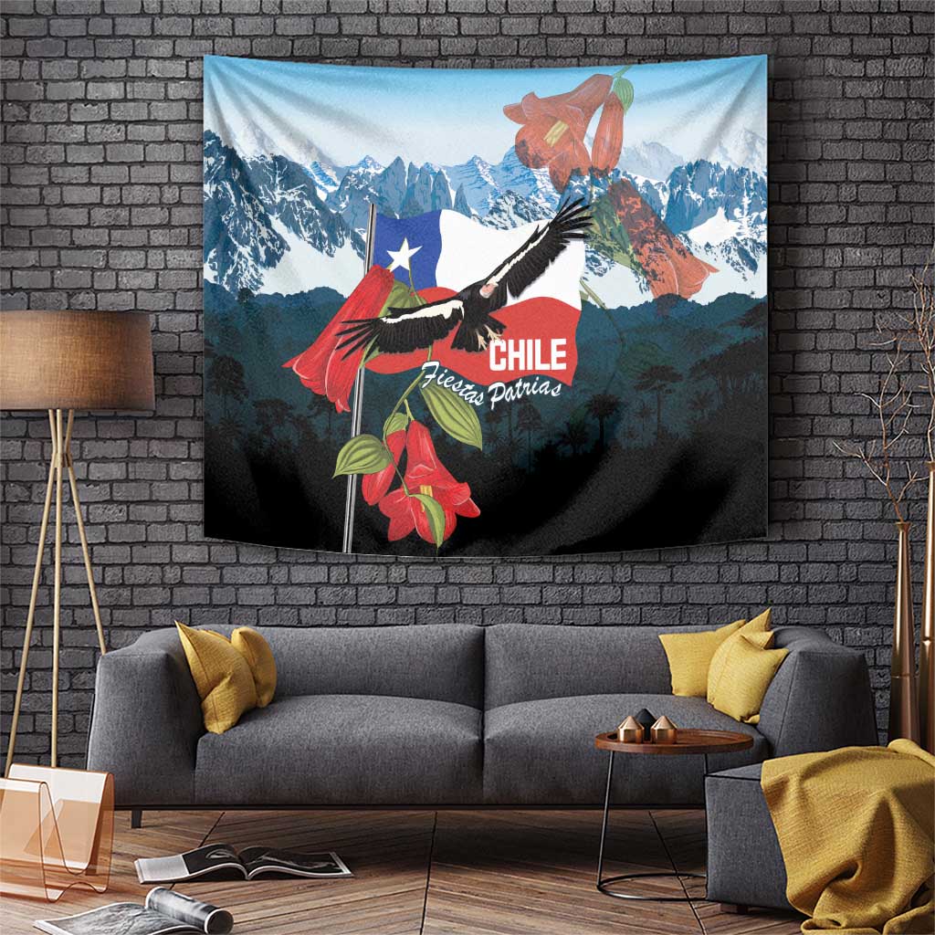 Chile Fiestas Patrias Tapestry Andean Condor Andes Mountains - Wonder Print Shop