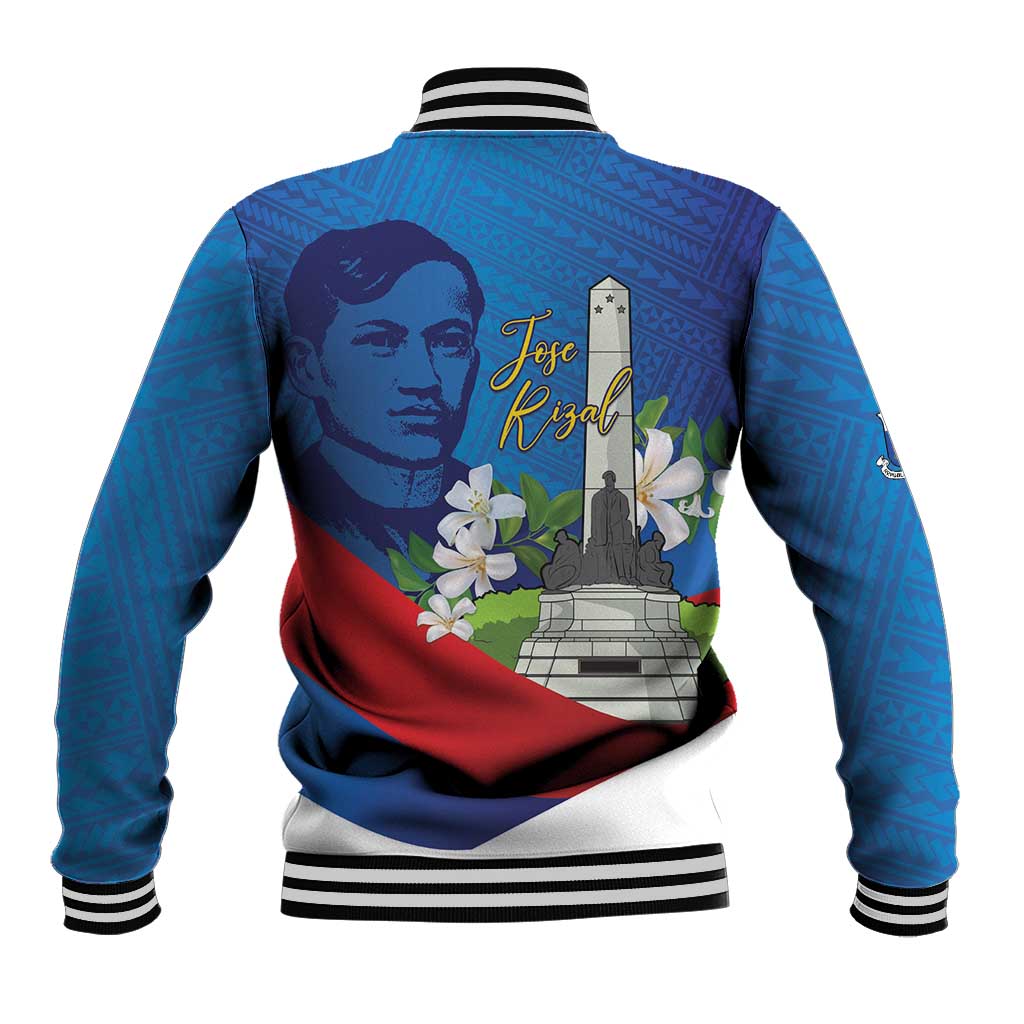 Philippines Rizal Day Baseball Jacket Filipino Motto Stella Polynesian Pattern - Wonder Print Shop