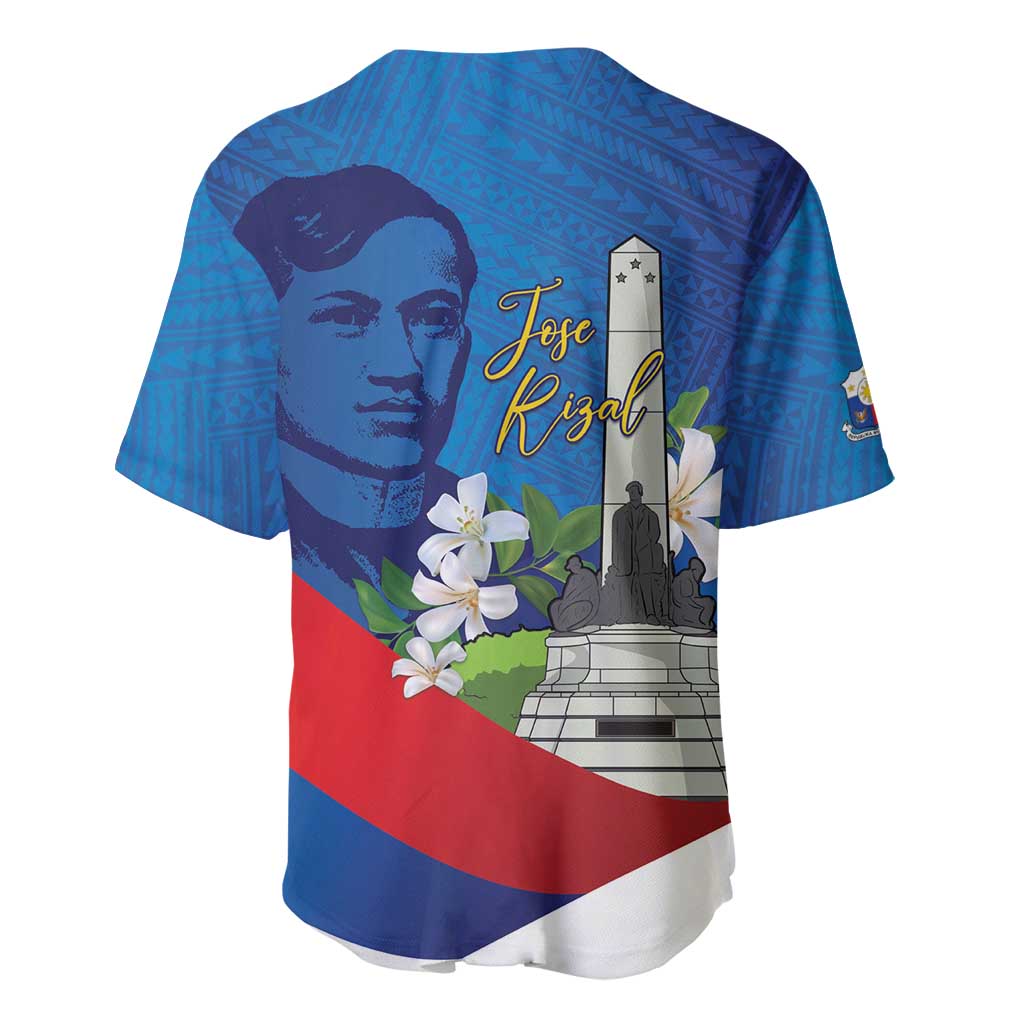 Philippines Rizal Day Baseball Jersey Filipino Motto Stella Polynesian Pattern - Wonder Print Shop
