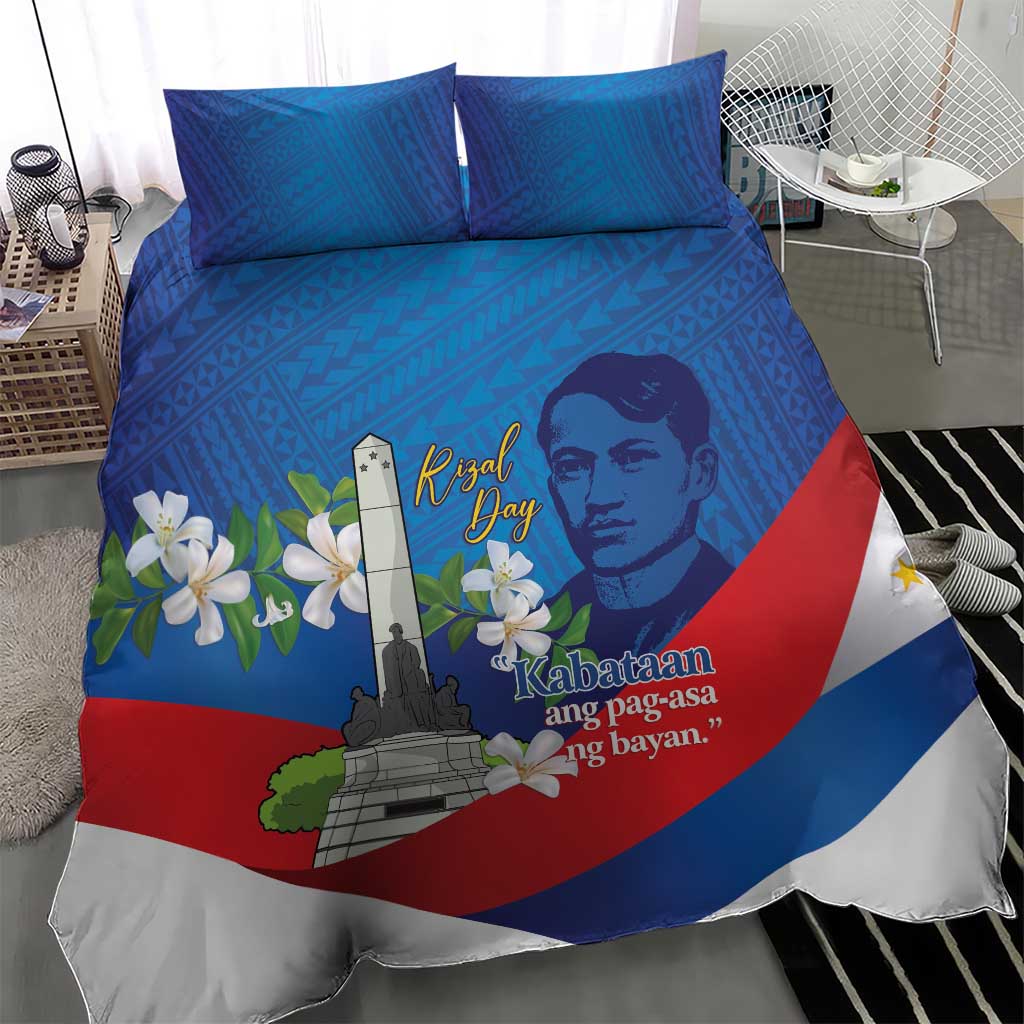 Philippines Rizal Day Bedding Set Filipino Motto Stella Polynesian Pattern - Wonder Print Shop