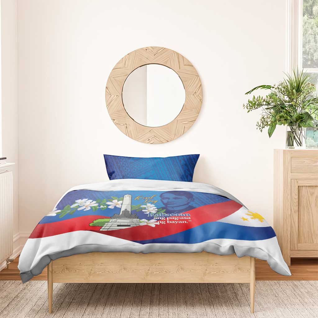 Philippines Rizal Day Bedding Set Filipino Motto Stella Polynesian Pattern - Wonder Print Shop