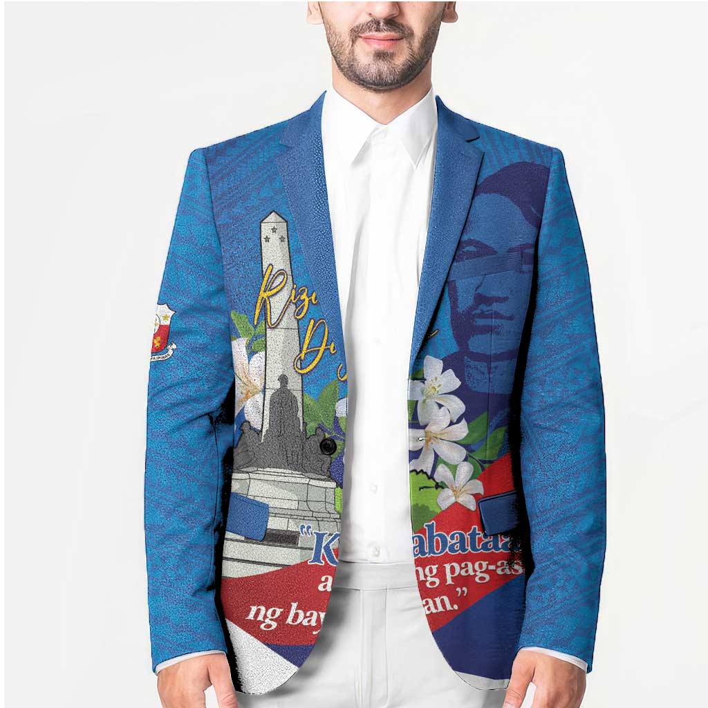 Philippines Rizal Day Blazer Filipino Motto Stella Polynesian Pattern - Wonder Print Shop
