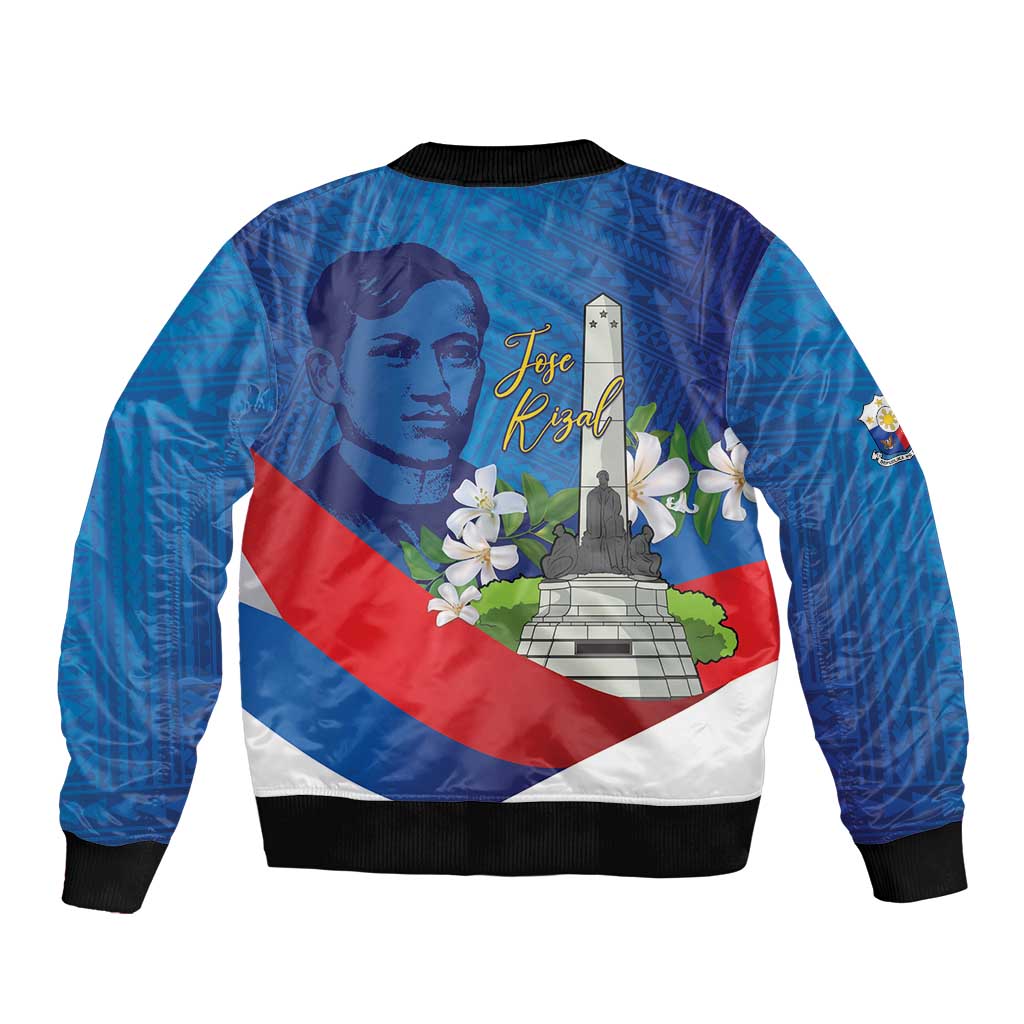 Philippines Rizal Day Bomber Jacket Filipino Motto Stella Polynesian Pattern - Wonder Print Shop