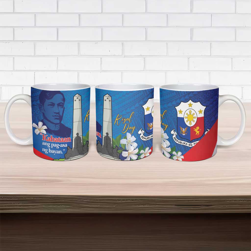Philippines Rizal Day Ceramic Mug Filipino Motto Stella Polynesian Pattern - Wonder Print Shop