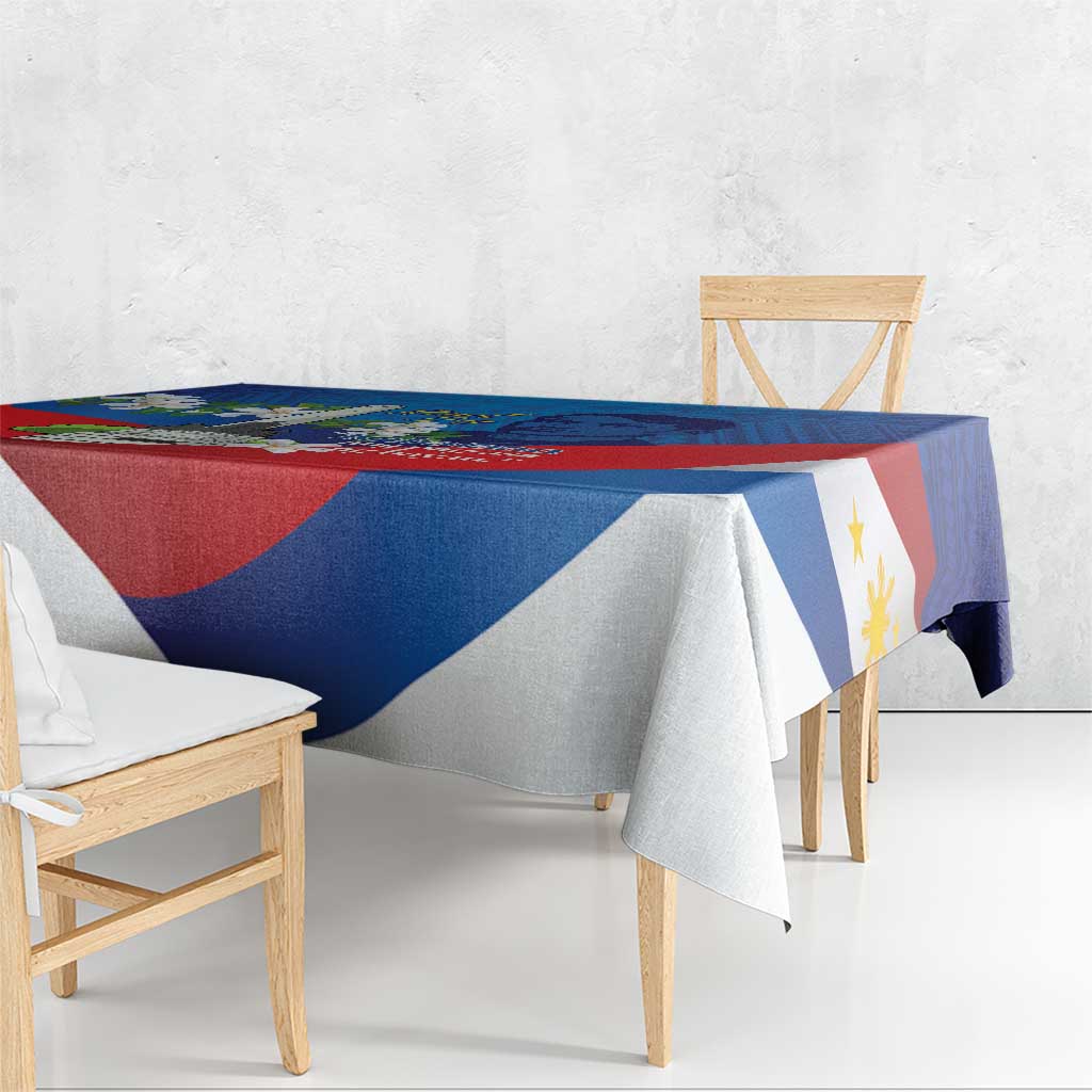 Philippines Rizal Day Tablecloth Filipino Motto Stella Polynesian Pattern - Wonder Print Shop