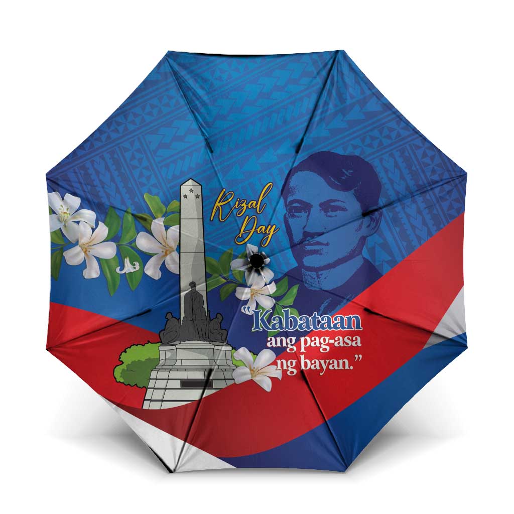 Philippines Rizal Day Umbrella Filipino Motto Stella Polynesian Pattern - Wonder Print Shop