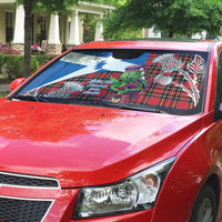 Saint Andrews Day Scotland Auto Sun Shade Thistle Traditional Bagpipe Tartan Pattern - Wonder Print Shop