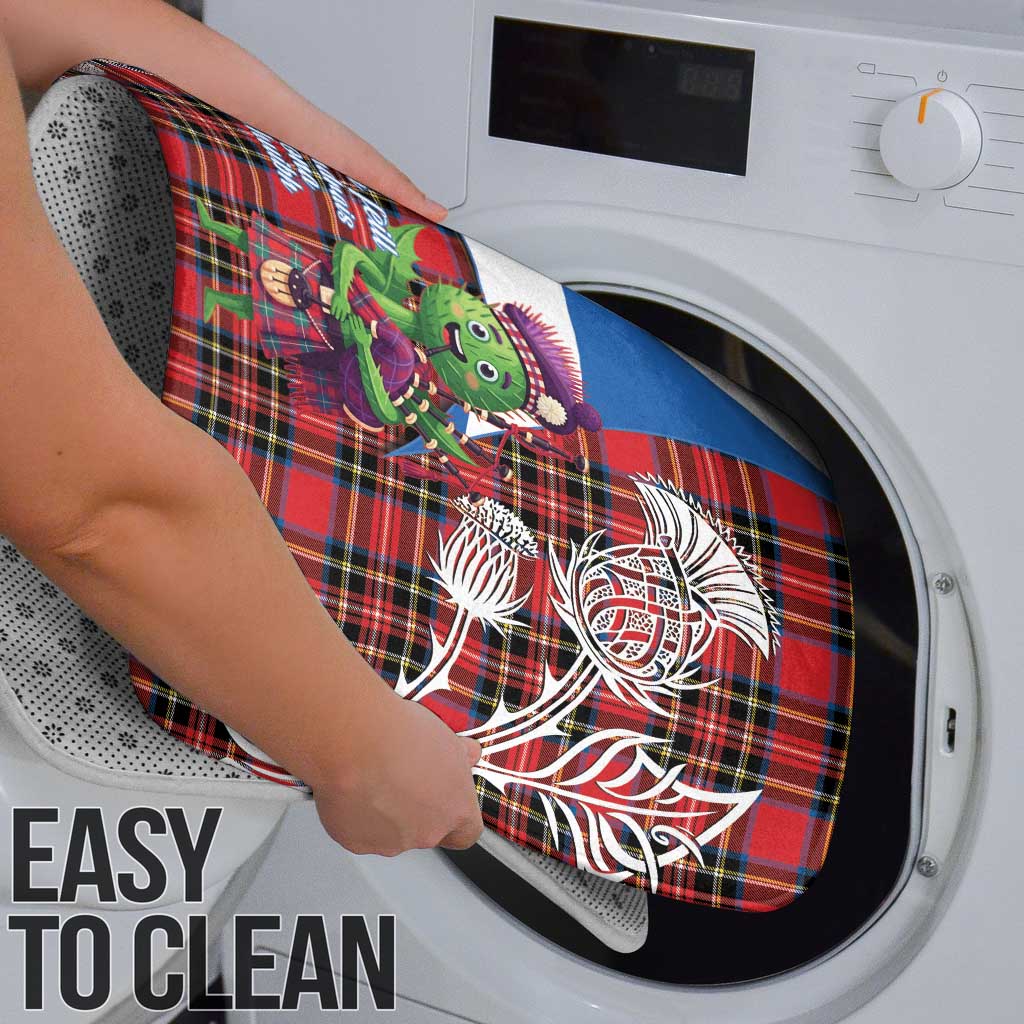 Saint Andrews Day Scotland Bathroom Set Thistle Traditional Bagpipe Tartan Pattern - Wonder Print Shop