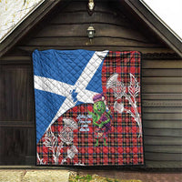 Saint Andrews Day Scotland Quilt Thistle Traditional Bagpipe Tartan Pattern - Wonder Print Shop