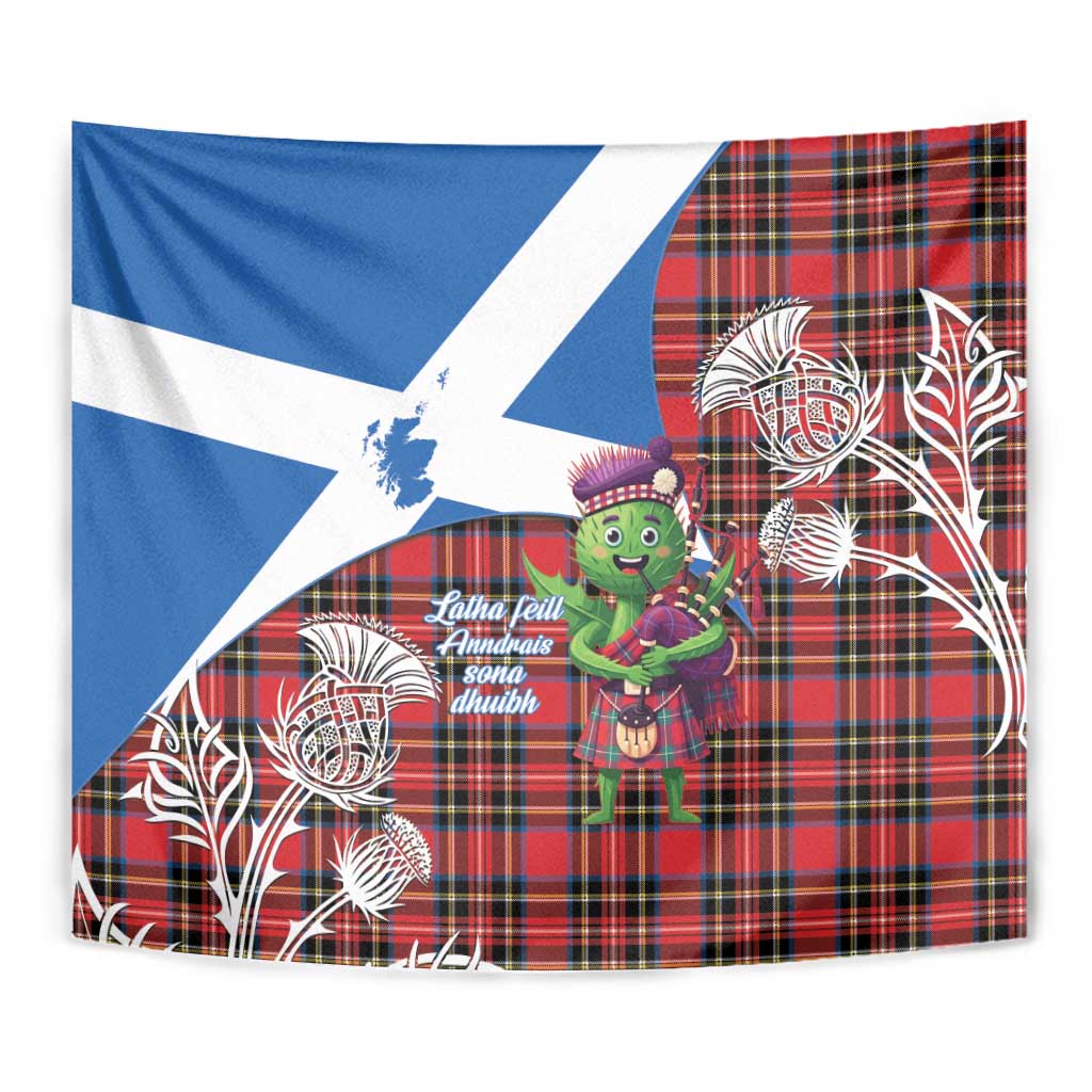 Saint Andrews Day Scotland Tapestry Thistle Traditional Bagpipe Tartan Pattern - Wonder Print Shop