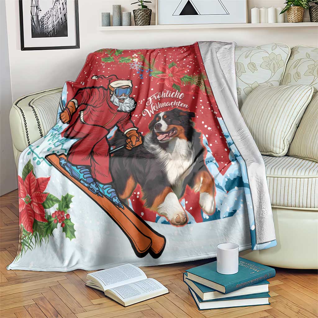 Switzerland Christmas Blanket Greater Swiss Mountain Dog Santa - Merry Xmas