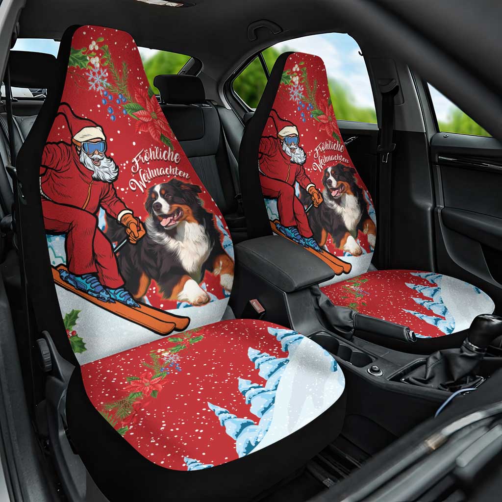 Switzerland Christmas Car Seat Cover Greater Swiss Mountain Dog Santa - Merry Xmas - Wonder Print Shop