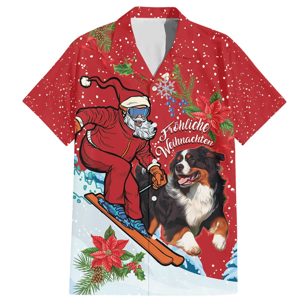 Switzerland Christmas Hawaiian Shirt Greater Swiss Mountain Dog Santa - Merry Xmas - Wonder Print Shop