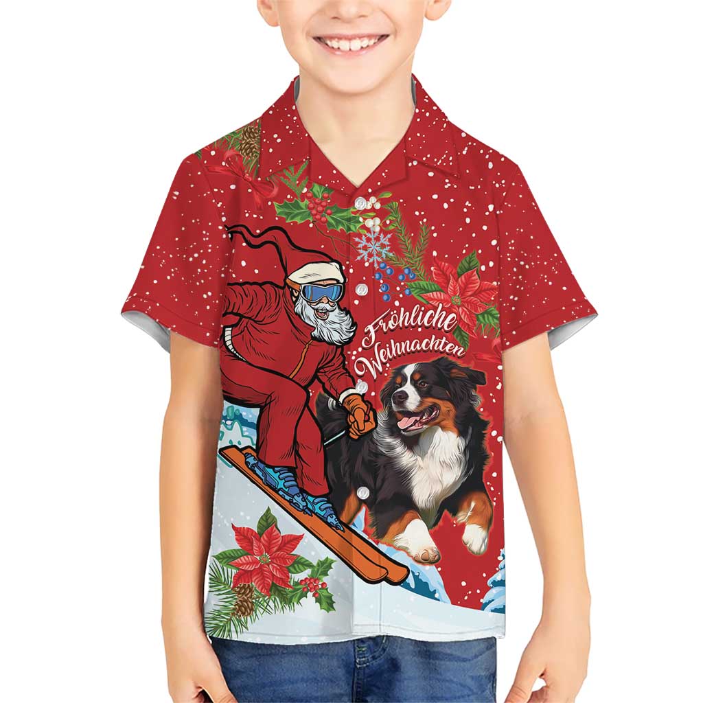 Switzerland Christmas Kid Hawaiian Shirt Greater Swiss Mountain Dog Santa - Merry Xmas - Wonder Print Shop