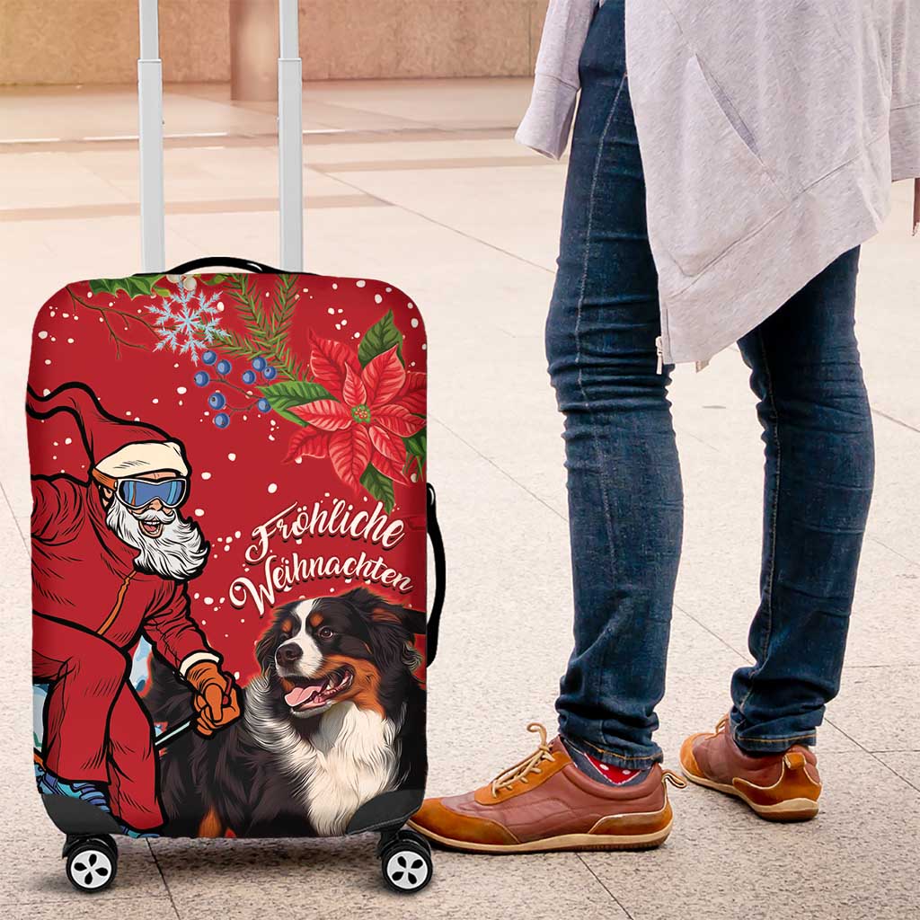 Switzerland Christmas Luggage Cover Greater Swiss Mountain Dog Santa - Merry Xmas - Wonder Print Shop