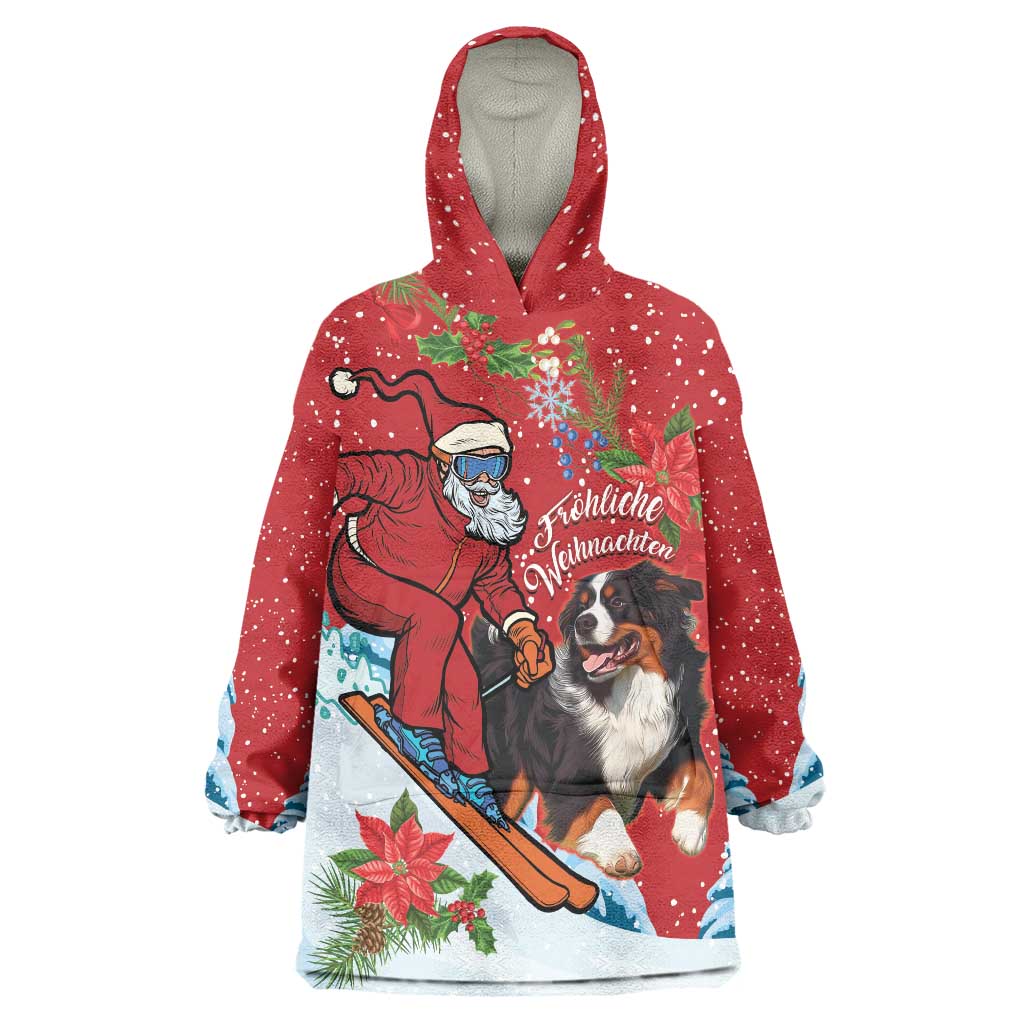 Switzerland Christmas Wearable Blanket Hoodie Greater Swiss Mountain Dog Santa - Merry Xmas