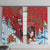 Switzerland Christmas Window Curtain Greater Swiss Mountain Dog Santa - Merry Xmas