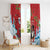 Switzerland Christmas Window Curtain Greater Swiss Mountain Dog Santa - Merry Xmas