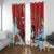 Switzerland Christmas Window Curtain Greater Swiss Mountain Dog Santa - Merry Xmas