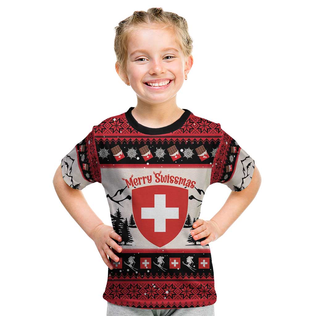 Switzerland Christmas Kid T Shirt Merry Swissmas - Coat Of Arms Style - Wonder Print Shop