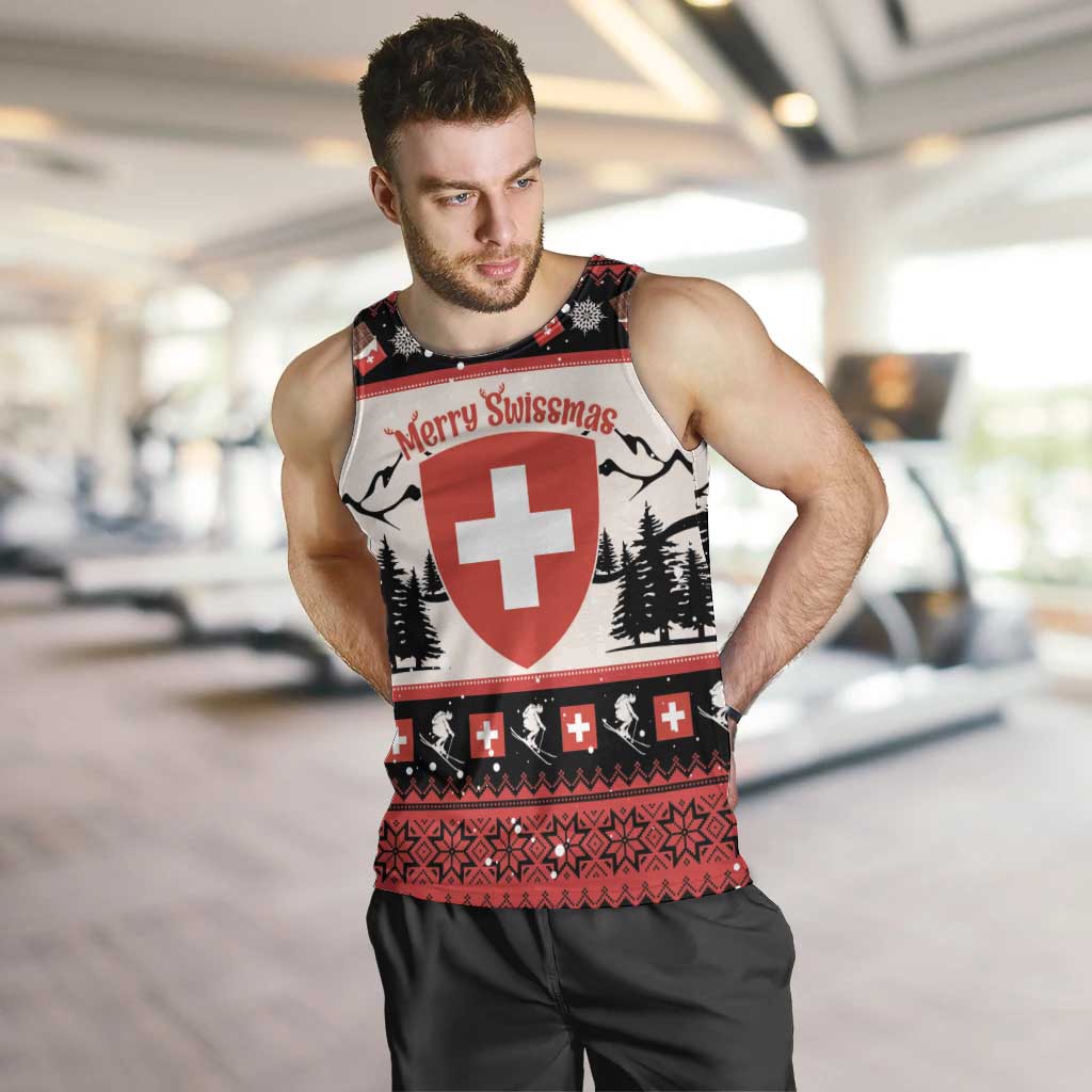 Switzerland Christmas Men Tank Top Merry Swissmas - Coat Of Arms Style - Wonder Print Shop