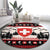 Switzerland Christmas Round Carpet Merry Swissmas - Coat Of Arms Style