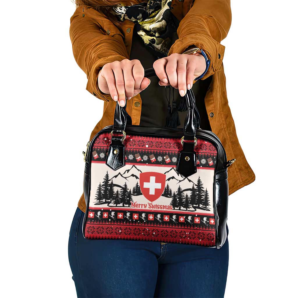 Switzerland Christmas Shoulder Handbag Merry Swissmas - Coat Of Arms Style