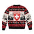 Switzerland Christmas Sleeve Zip Bomber Jacket Merry Swissmas - Coat Of Arms Style