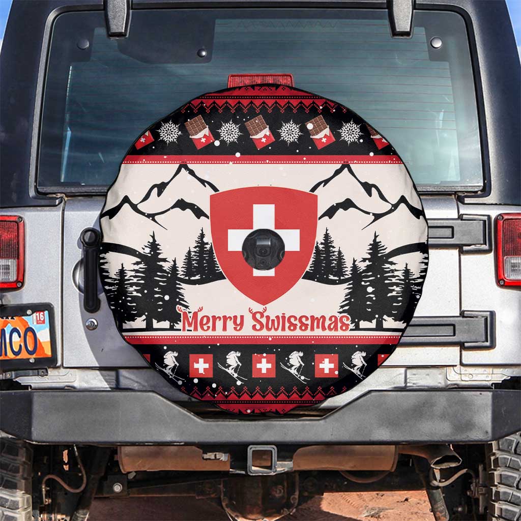 Switzerland Christmas Spare Tire Cover Merry Swissmas - Coat Of Arms Style