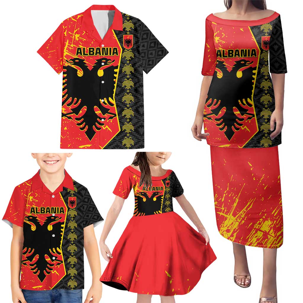 Albania Independence Day Family Matching Puletasi and Hawaiian Shirt Albanian Proud - Flag Color - Wonder Print Shop