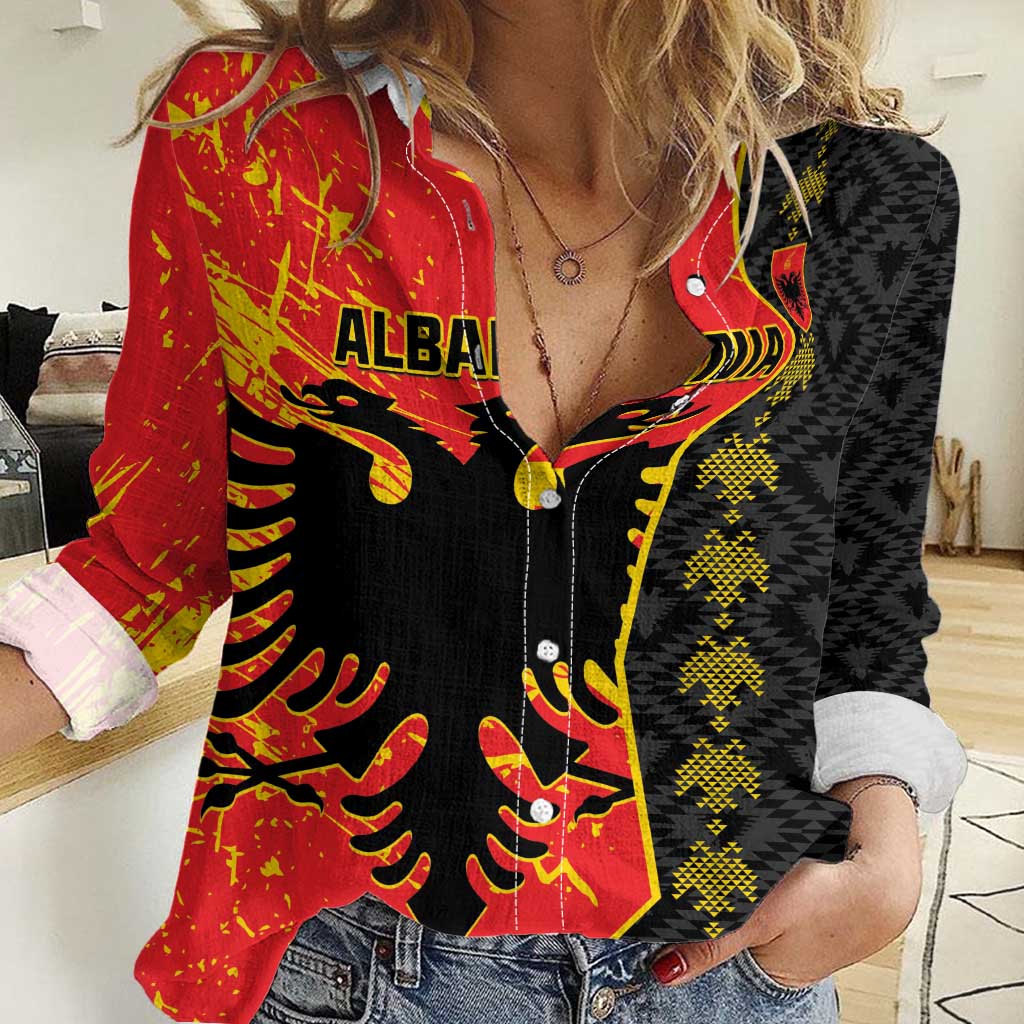 Albania Independence Day Women Casual Shirt Albanian Proud - Flag Color